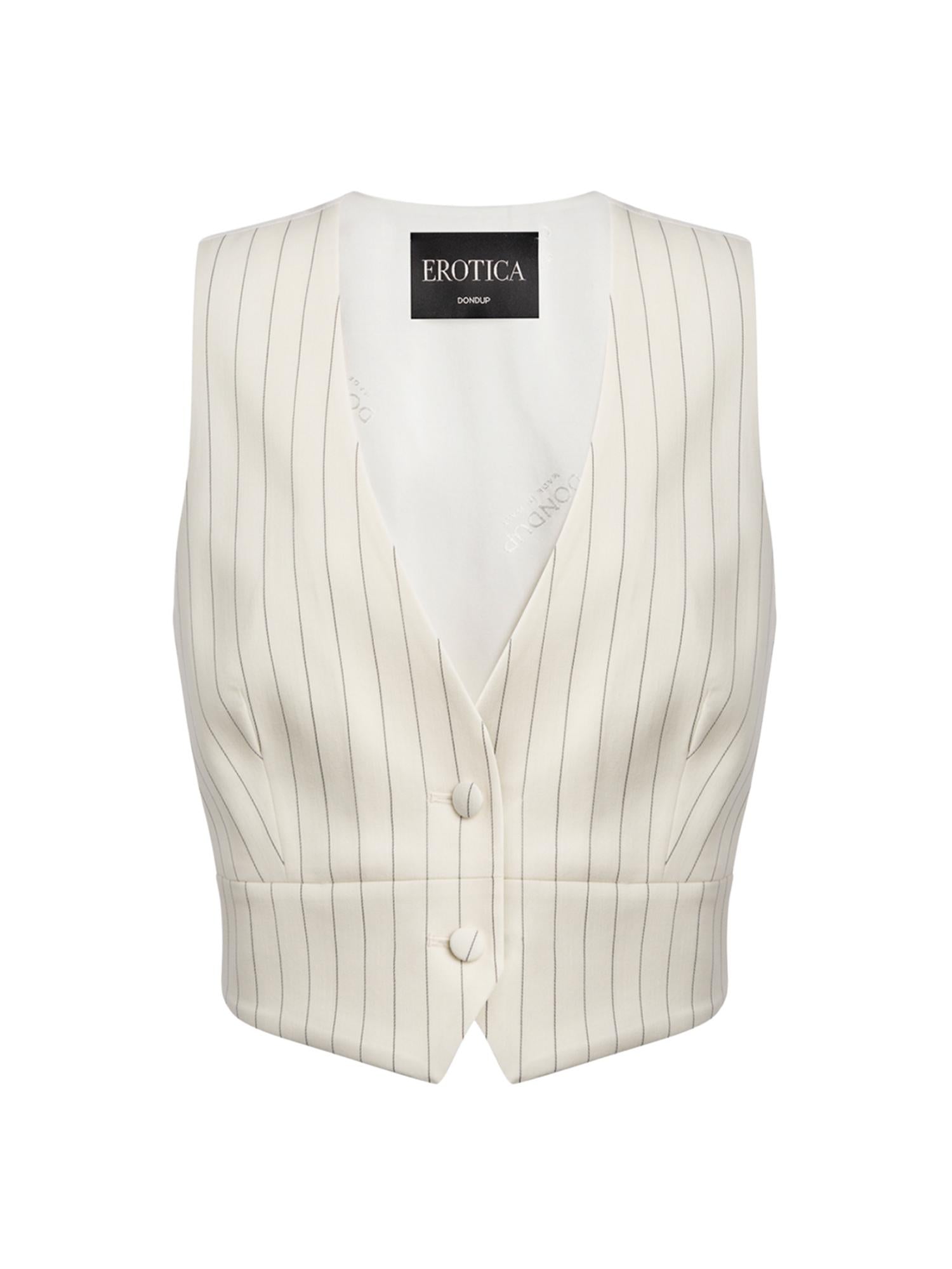 Gilet in fresco di lana gessato DJ860 ES0080D001 DONDUP 