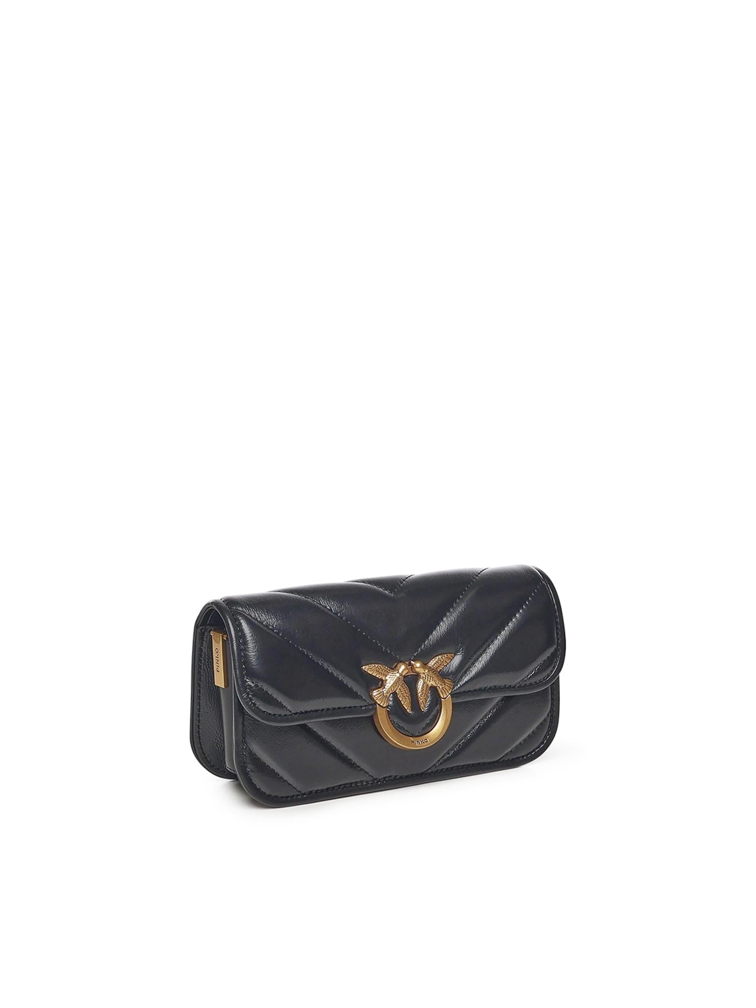 Borsa Love Box Horizontal in pelle chevron 105083 A2W2Z99Q PINKO 