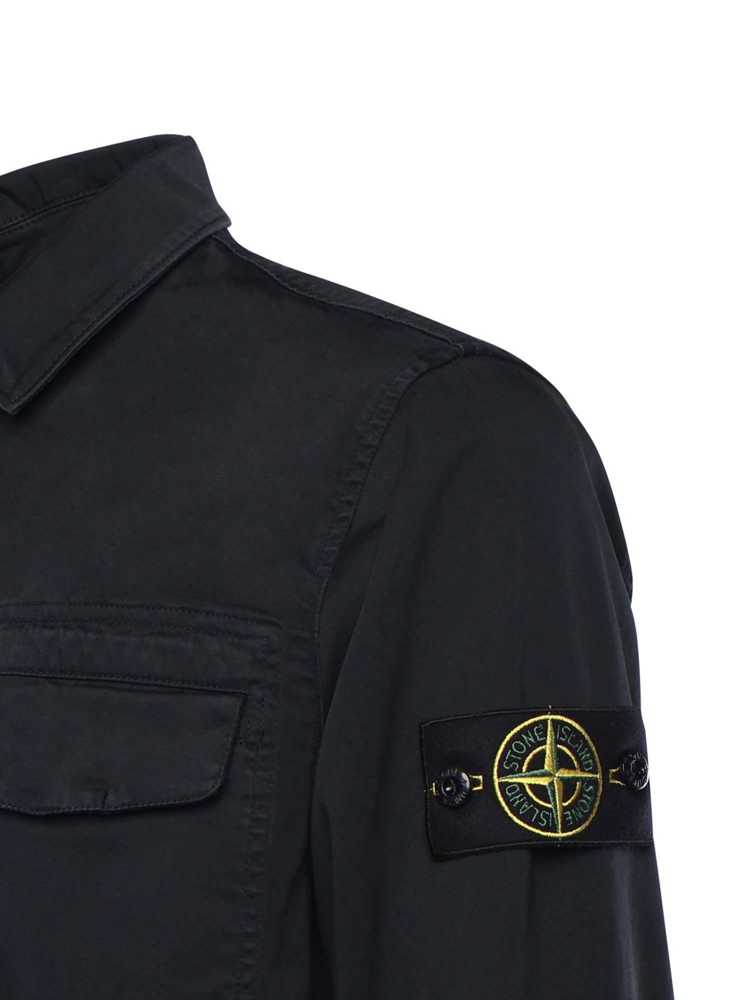 Overshirt in raso di cotone con logo L1S151200015 S0012V0020 STONE ISLAND 