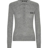 Polo in lana con logo 116181 1093 ROTATE 