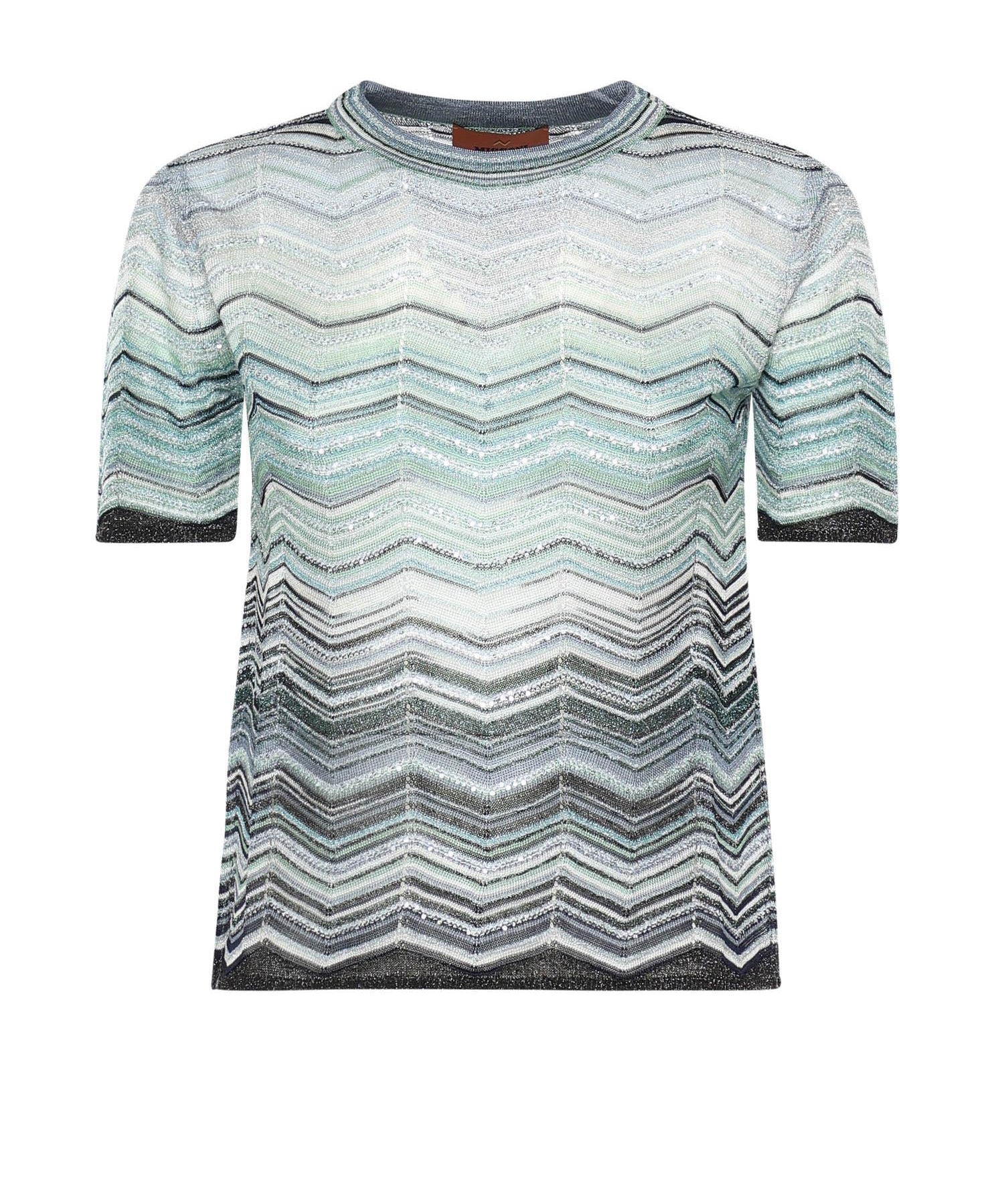 T-shirt in viscosa chevron lamé con paillettes DS26SN0V BK01H9SMSN4 MISSONI 