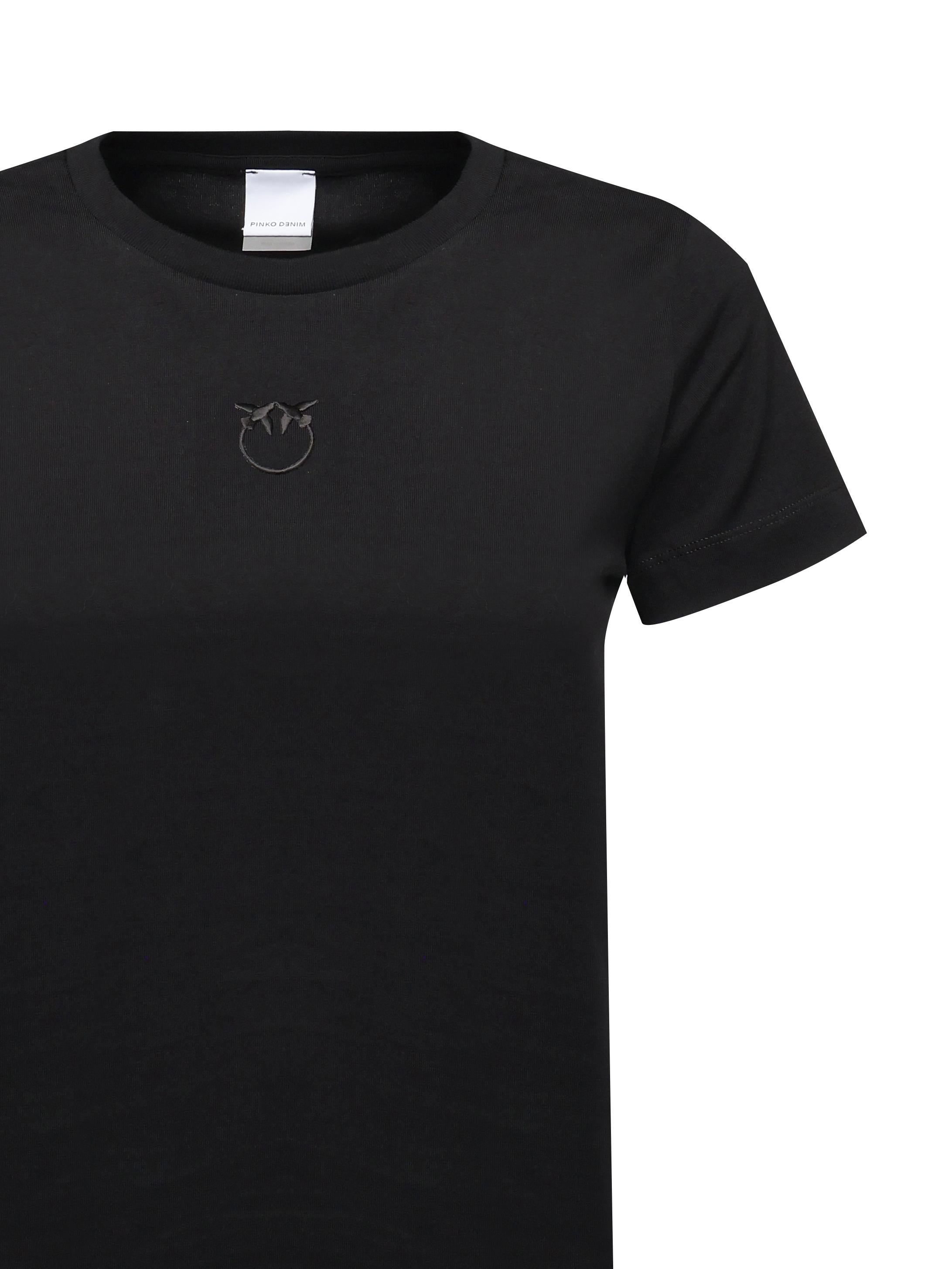 T-shirt con applicazione Monogram 100355 A2HNZ99 PINKO 