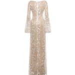 Abito lungo in pizzo con fiori 3D 79AJOC87 NR010004 GENNY 