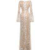 Abito lungo in pizzo con fiori 3D 79AJOC87 NR010004 GENNY 