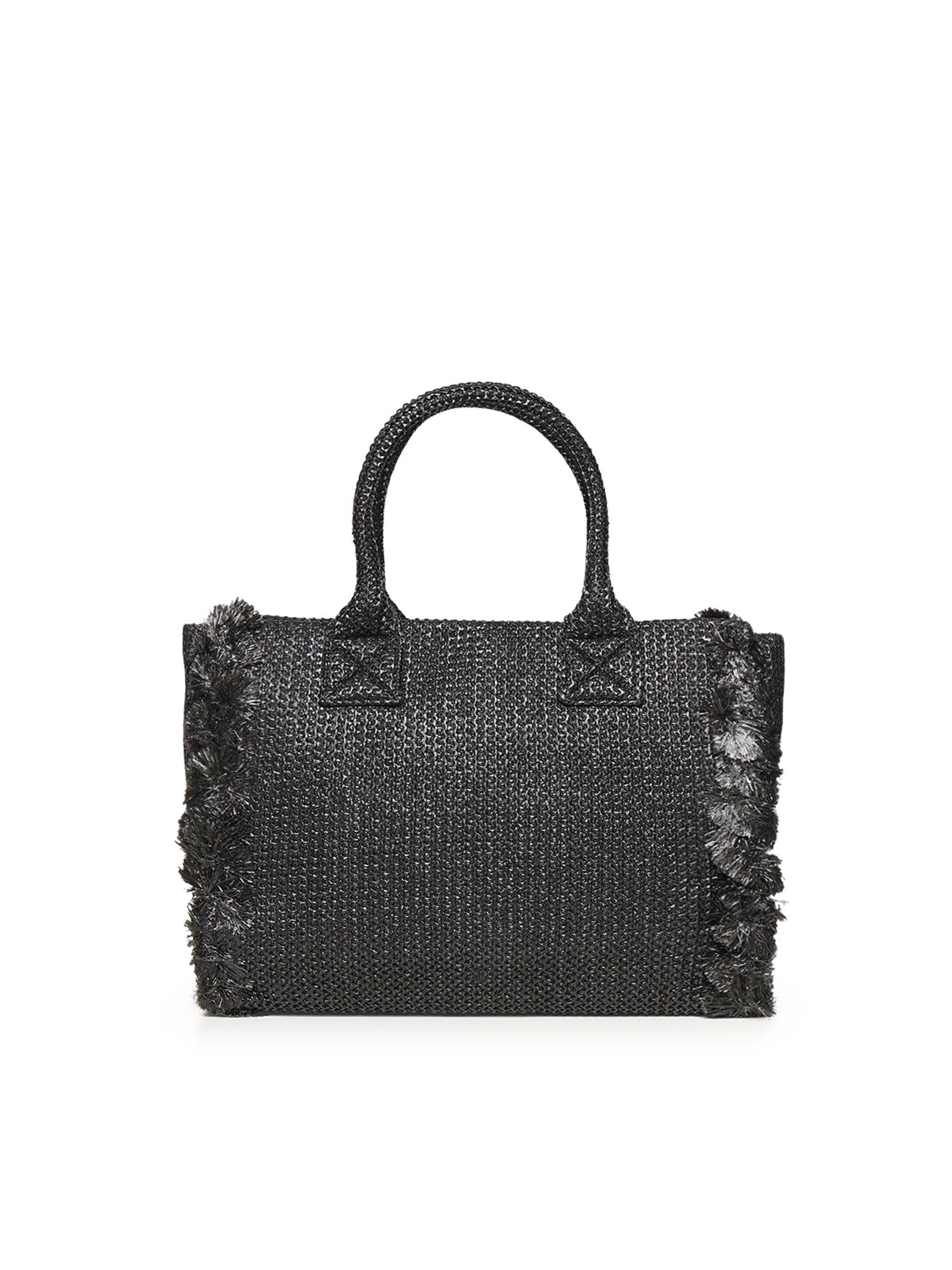 Borsa shopper media Beach in rafia con logo e nappine 106673 A39YZ99Q PINKO 