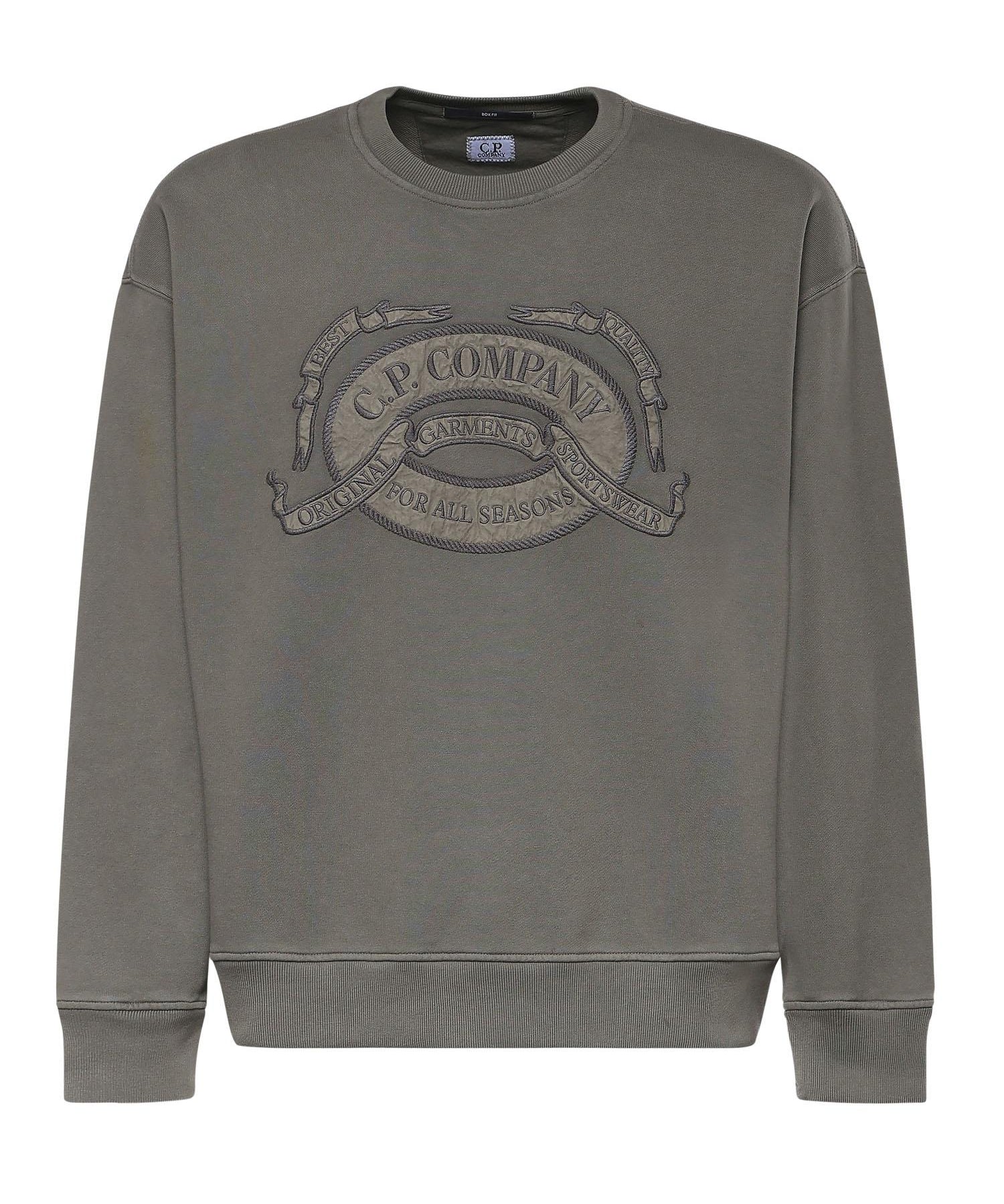 Felpa in diagonal fleece con logo 20CMSS217A 006090O921 C.P. COMPANY 