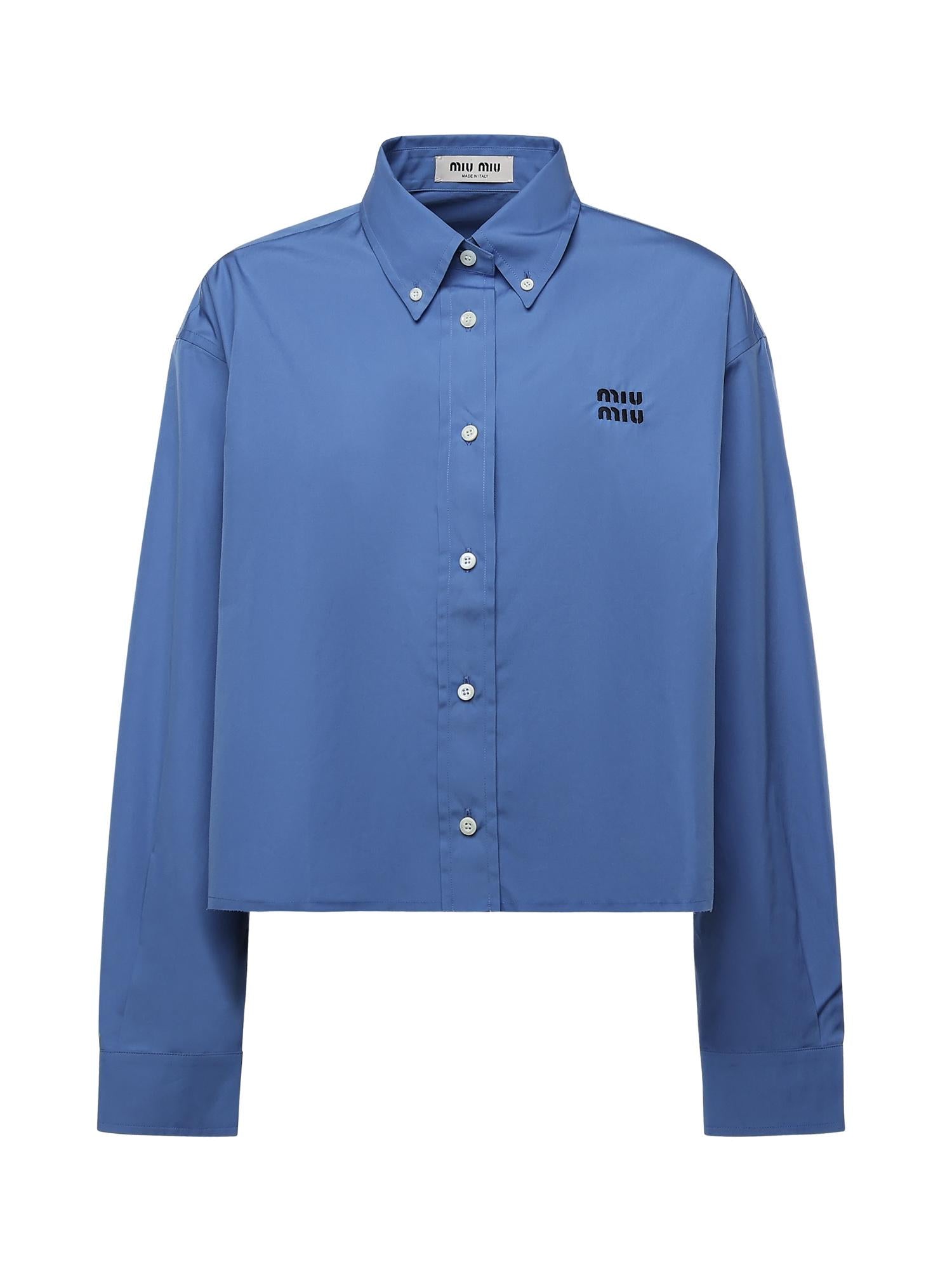 Camicia in popeline con logo MK1659 10RGF0237 MIU MIU 