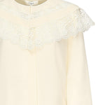 Blusa arricciata in seta e pizzo CHC25AHT56077 114 CHLOÉ 