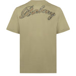 T-shirt in cotone con logo in corsivo Check 8119081 C4201 BURBERRY 
