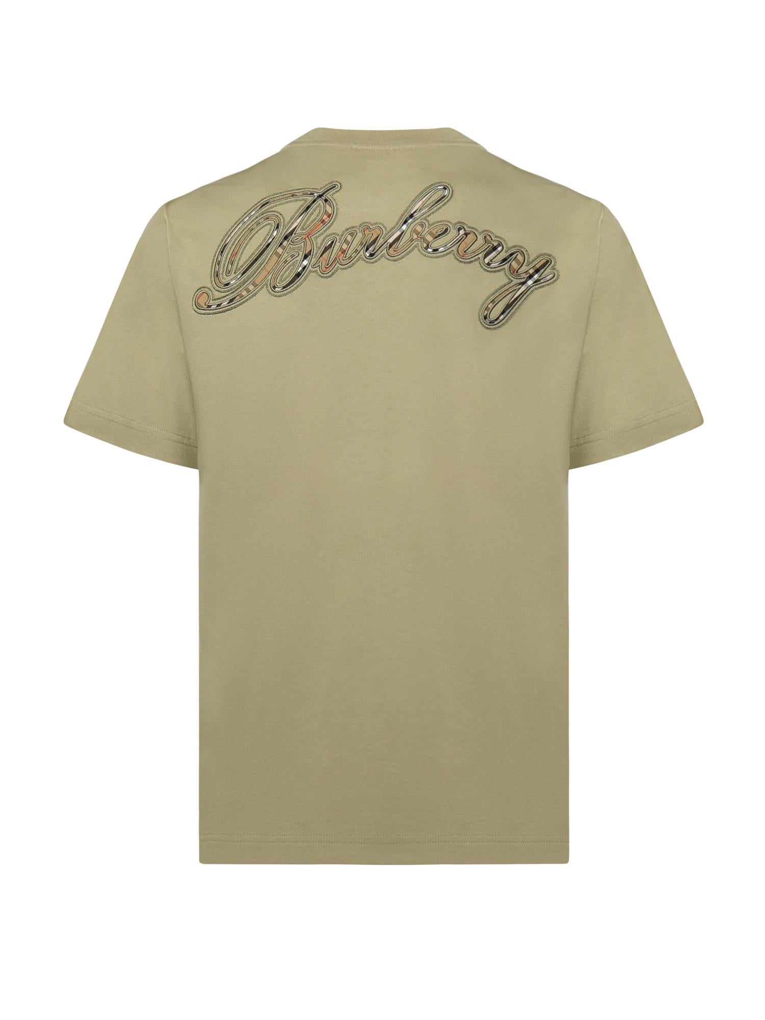 T-shirt in cotone con logo in corsivo Check 8119081 C4201 BURBERRY 