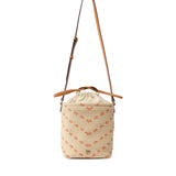Borsa a tracolla Bucket Mini in rafia con motivo chevron 106835 A391HH9Q PINKO 