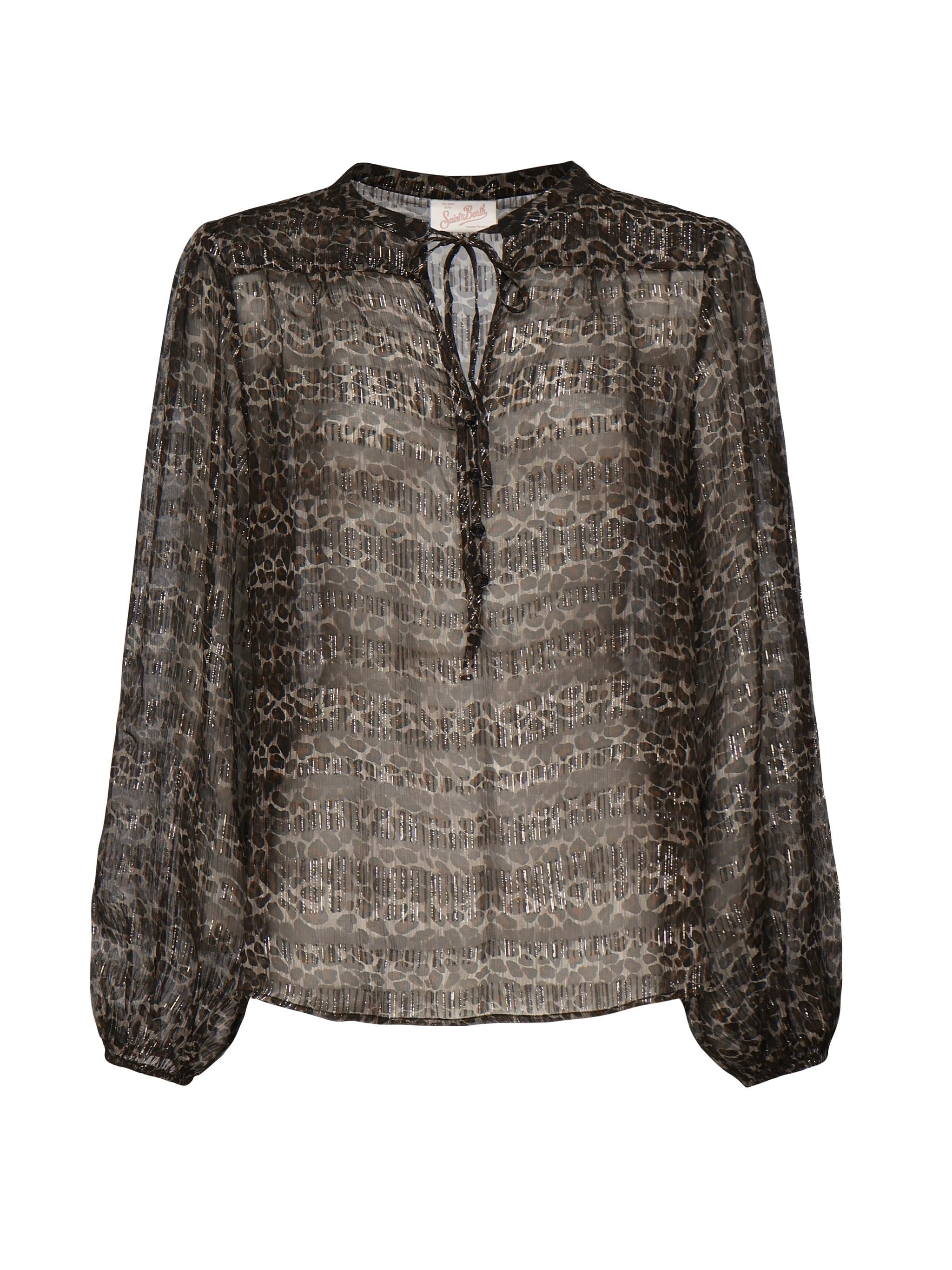Blusa Harper in seta con stampa animalier HRP001 03047H MC2 SAINT BARTH 