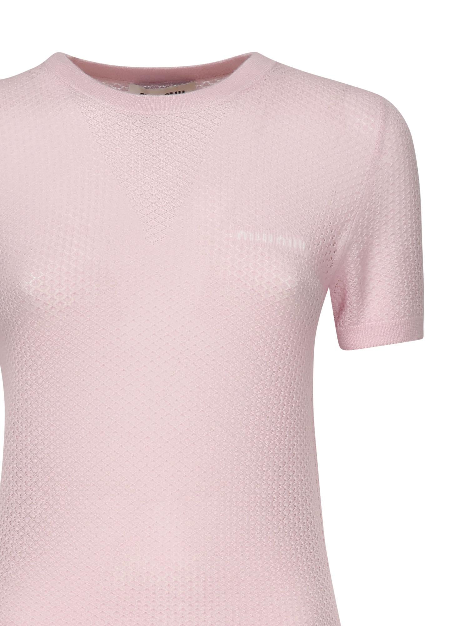 Maglia in cashmere con logo MMLB30 17NNF0E18 MIU MIU 