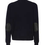 Maglia in cashmere con toppe in pelle intrecciata 772376 V2MM04121 BOTTEGA VENETA 