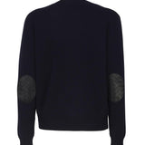 Maglia in cashmere con toppe in pelle intrecciata 772376 V2MM04121 BOTTEGA VENETA 