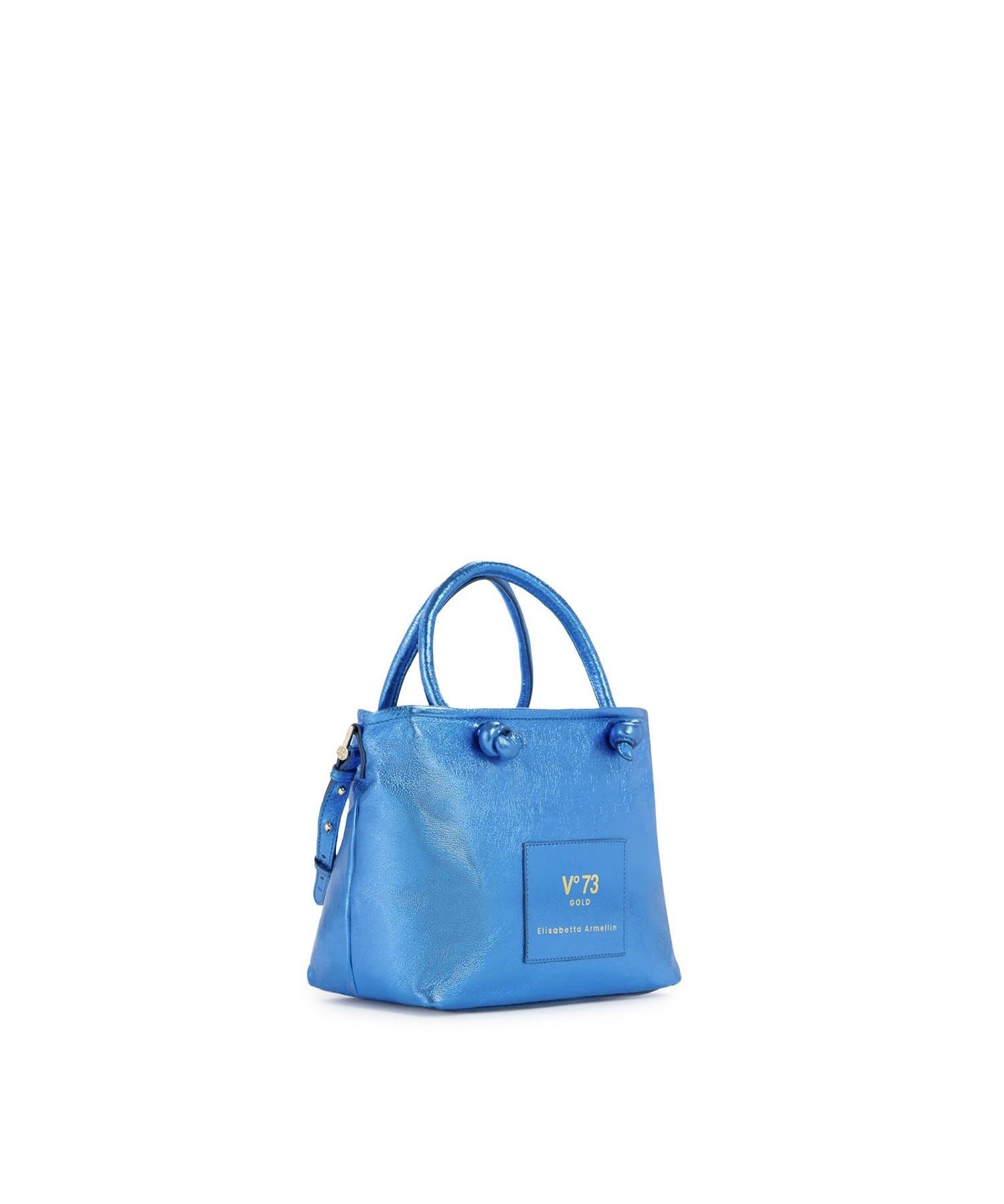 Mini bag in pelle con logo 73BP9VT02 LOLLI POPPOP BLUE V° 73 