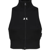 Gilet a coste con logo a contrasto di colore frontale 124JVE072JS0091 -9999 COURREGES 