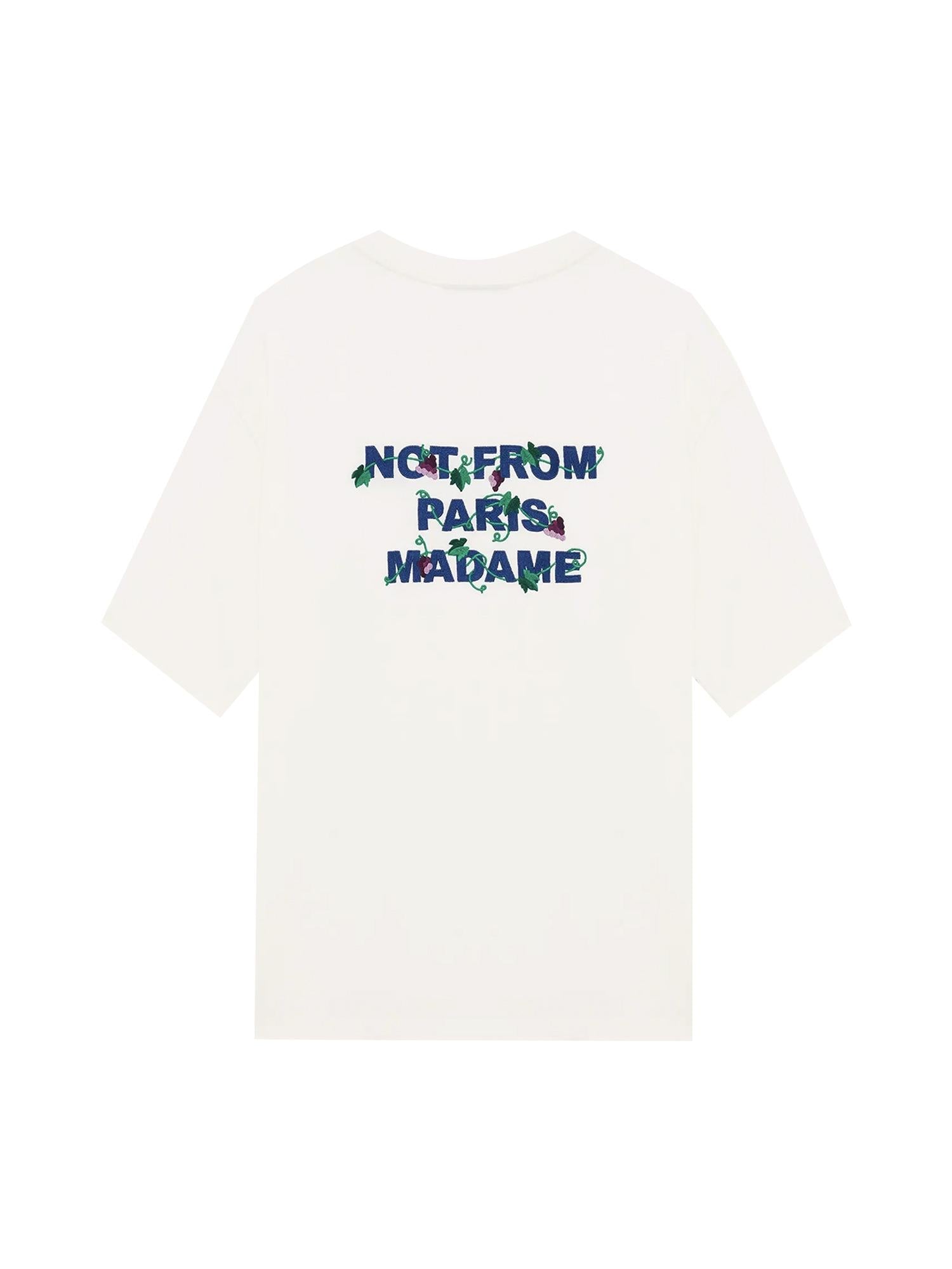 T-shirt in jersey con ricamo Slogan LTS327CO248 OW Drôle de Monsieur 