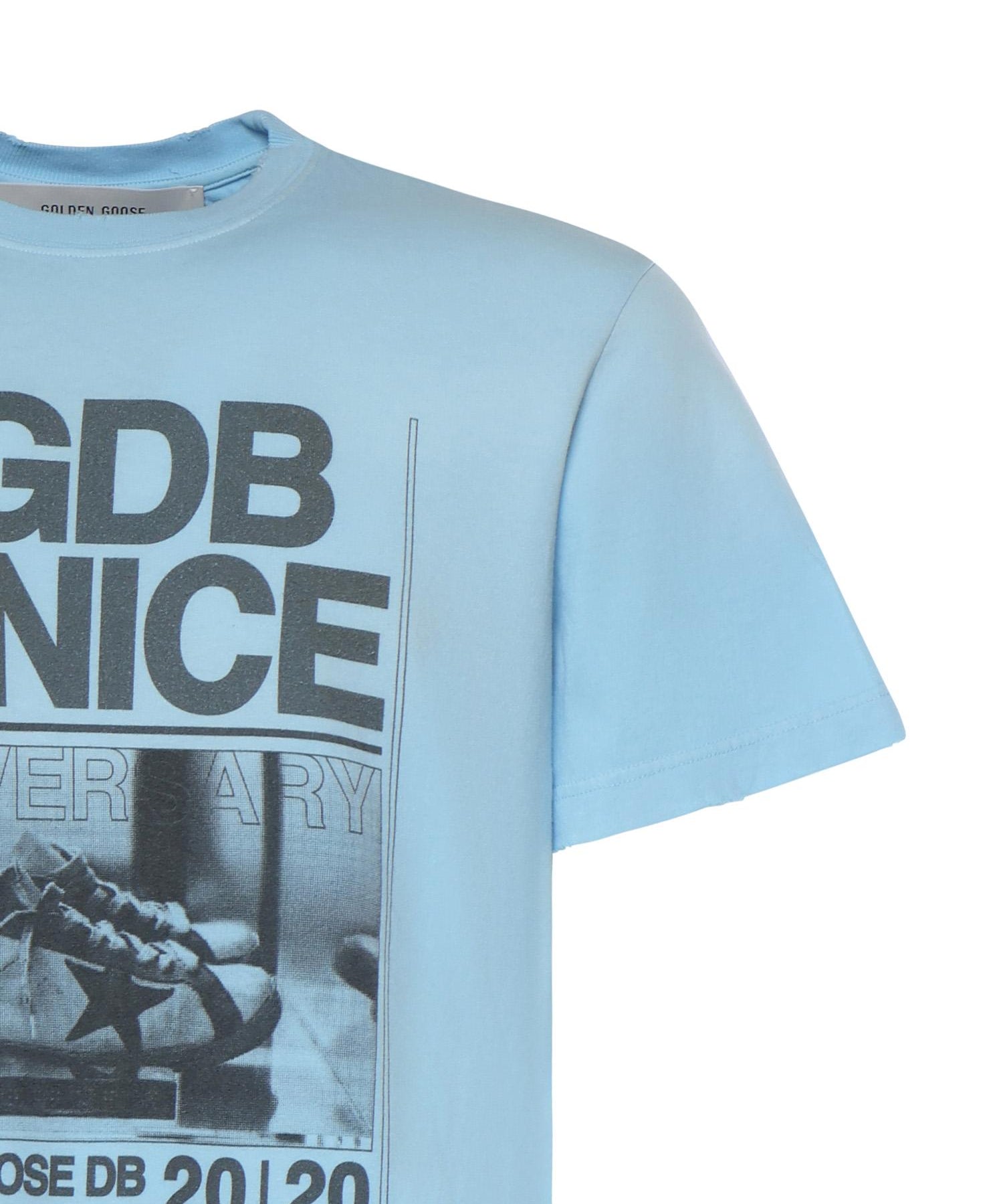 T-shirt in jersey di cotone con stampa GMP01220 P00236850977 GOLDEN GOOSE 