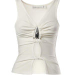 Top Crystal in maglia a coste 25041333 WHITE CHRISTOPHER ESBER 