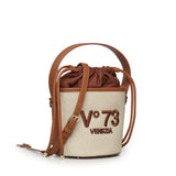 Secchiello con logo 73BS9MU03 RESPONSIBLE 73OFF WHITE/CUOIO V° 73 