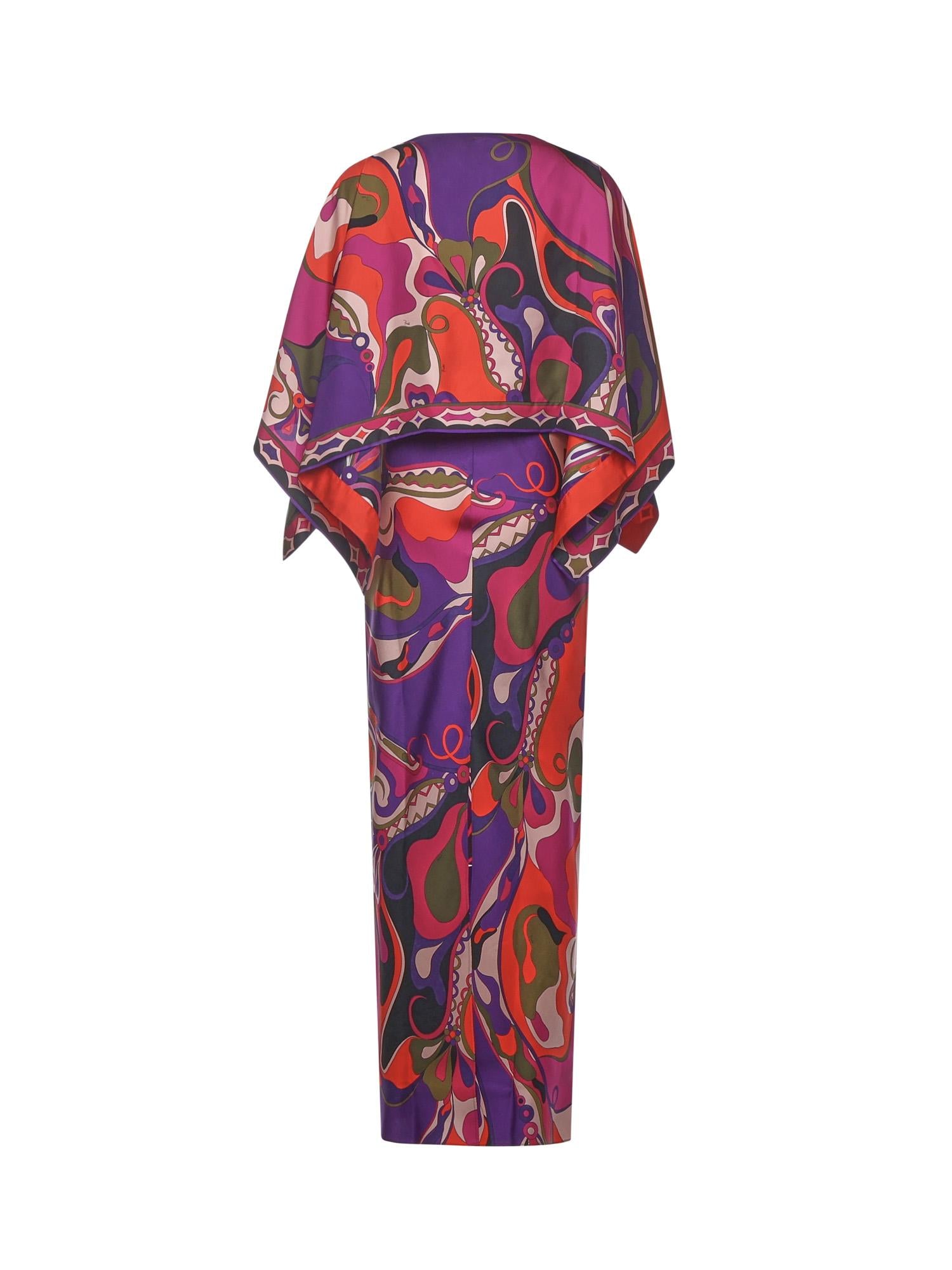Abito lungo con stampa Orchidee 5URI30 5U731017 PUCCI 