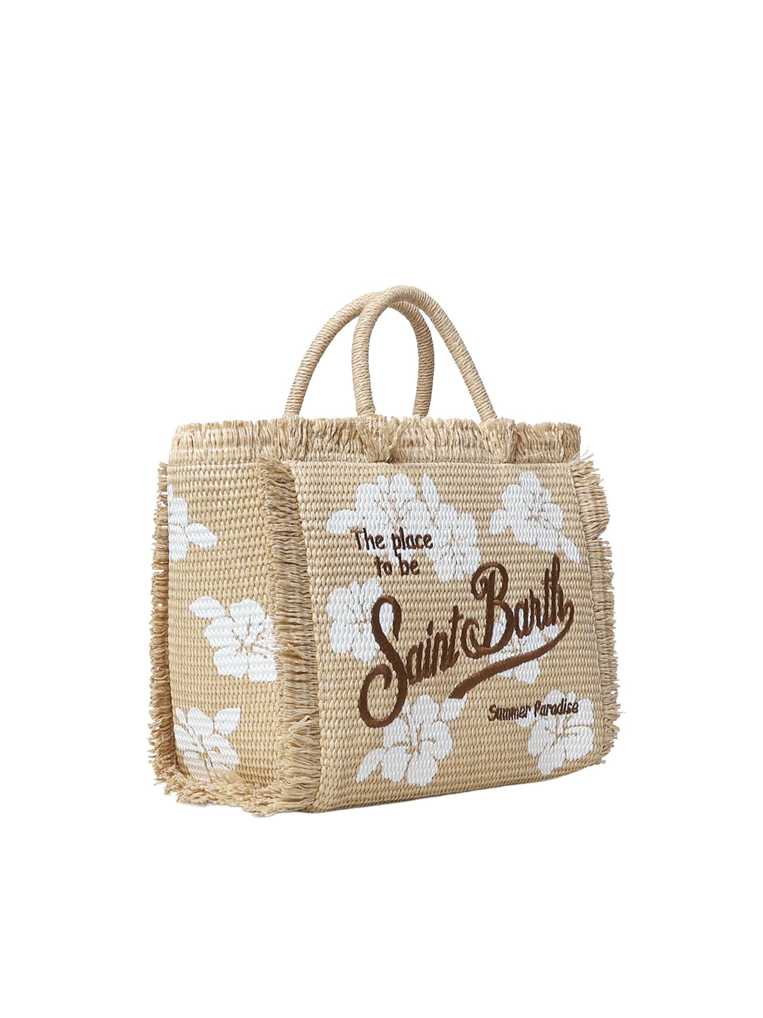 Borsa Colette in tessuto effetto paglia con logo COL0017 03047L MC2 SAINT BARTH 