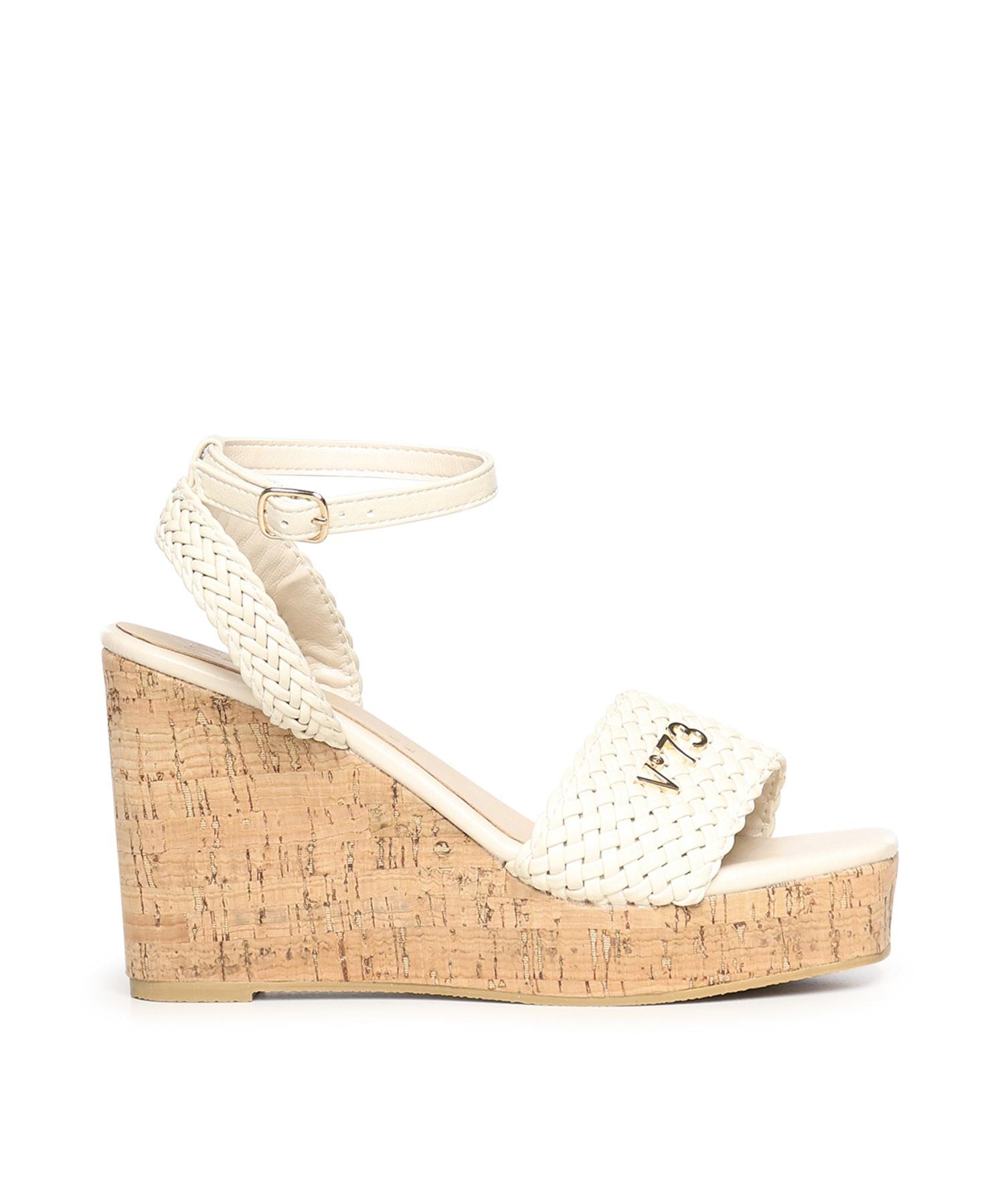 Sandali con zeppa e logo 73SC9YU01INT ZELDA WEDGEOFF WHITE V° 73 