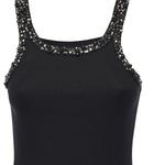 Top a costine con ricami gioiello 104109 A2TMZ99 PINKO 