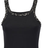 Top a costine con ricami gioiello 104109 A2TMZ99 PINKO 