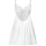 Abito corto in popeline fiammato sangallo MF6417 196JF0009 MIU MIU 