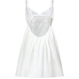 Abito corto in popeline fiammato sangallo MF6417 196JF0009 MIU MIU 