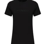 T-shirt con ricamo logo lettering 101752 A2RDZ99 PINKO 