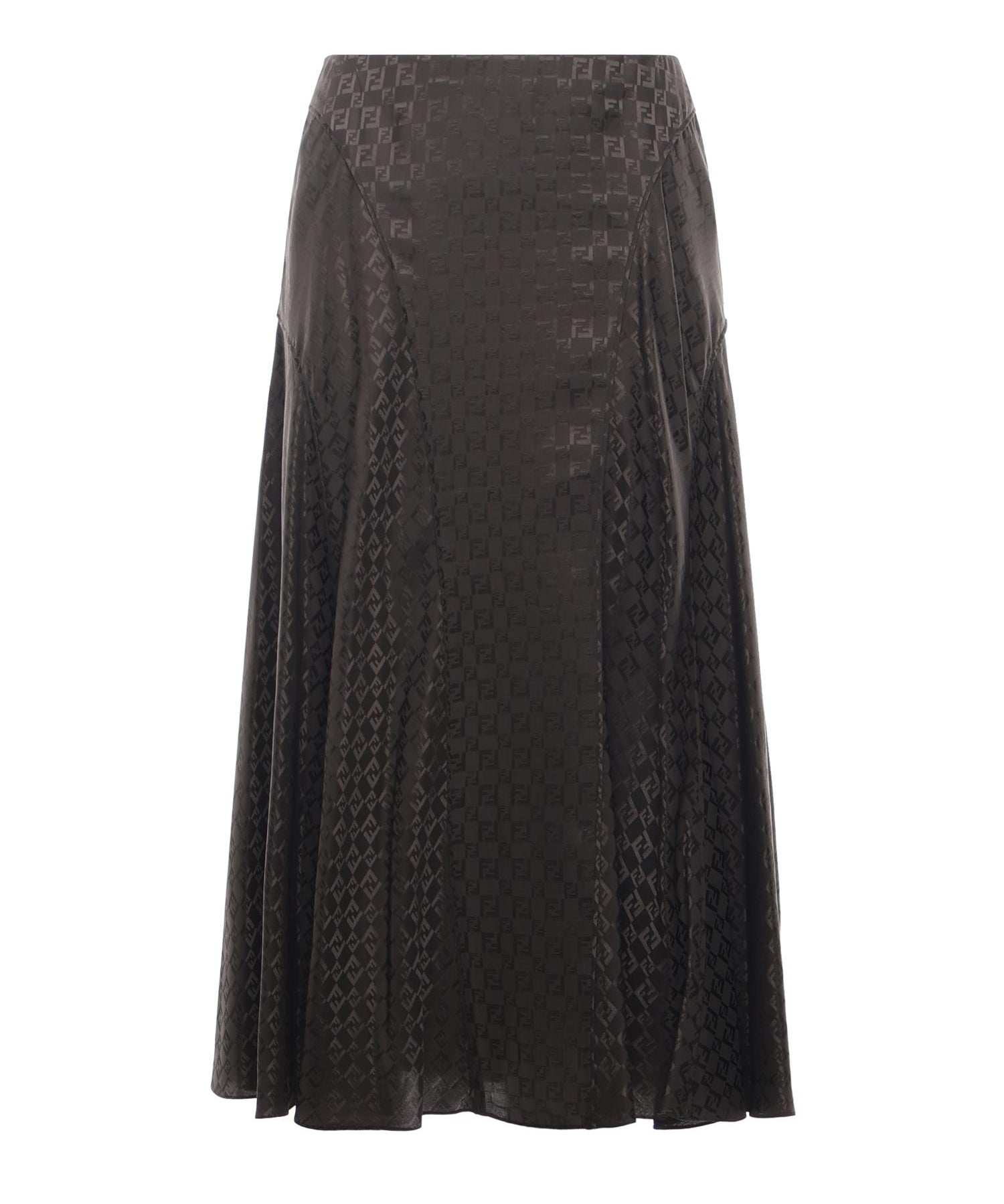 Gonna midi in seta FF jacquard FQ7688 AUQGF1T6H FENDI 
