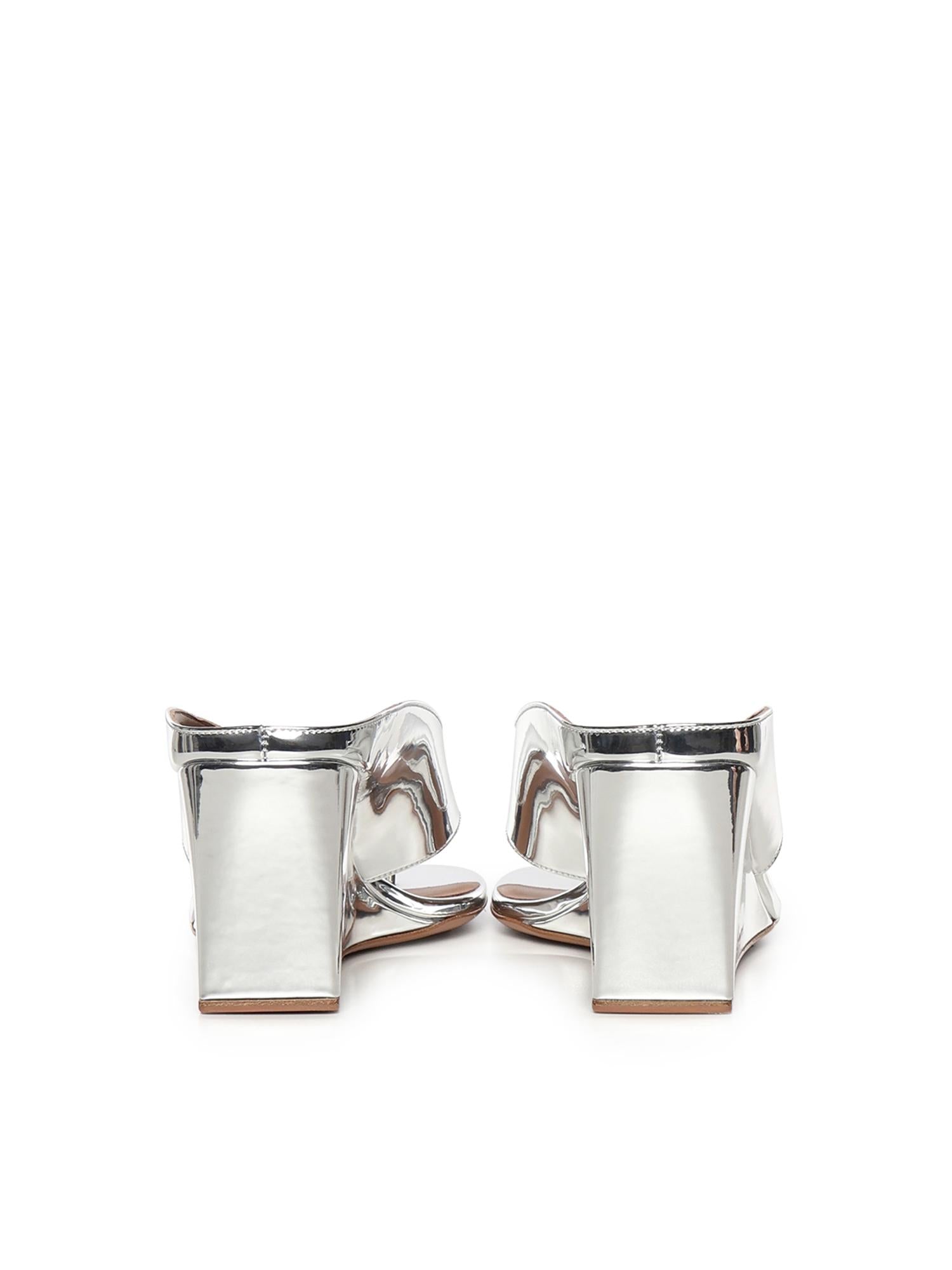 Mule infradito Cube in pelle specchiata AA3M105A047 090 ALAIA 