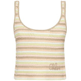 Canotta cropped con logo ricamato CHC25AMH02555 3ZA CHLOÉ 