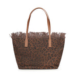 Borsa City Medium in canvas con stampa animalier CBMF001 00588L MC2 SAINT BARTH 