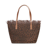 Borsa City Medium in canvas con stampa animalier CBMF001 00588L MC2 SAINT BARTH 