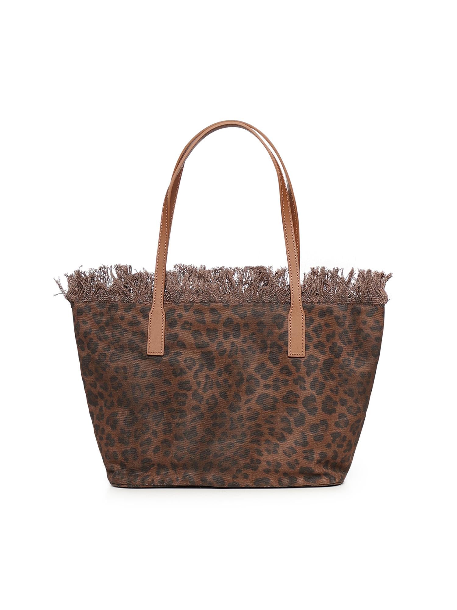 Borsa City Medium in canvas con stampa animalier CBMF001 00588L MC2 SAINT BARTH 