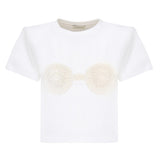 T-shirt cropped con reggiseno all'uncinetto 1083210009857  MAGDA BUTRYM 