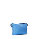 Borsa a tracolla in pelle con logo 73BP9VT03 LOLLI POPPOP BLUE V° 73 