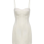 Miniabito bustier in fresco di lana gessato DA571 ES0080D001 DONDUP 