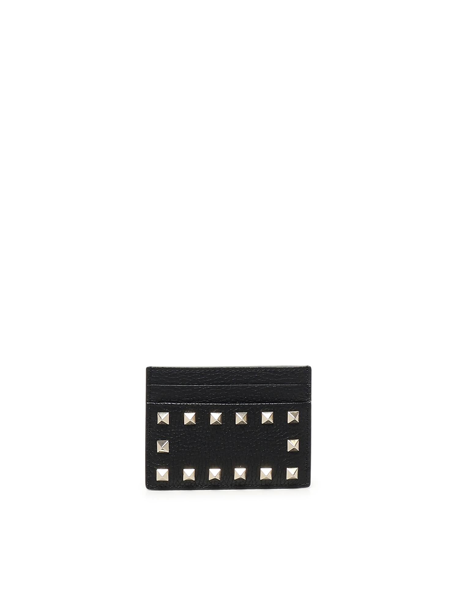 Portacarte Rockstud in pelle<BR/> 7W2P0486 VSH0NO VALENTINO GARAVANI 