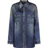 Camicia effetto denim lived-in GWP02525 P00240650100 GOLDEN GOOSE 
