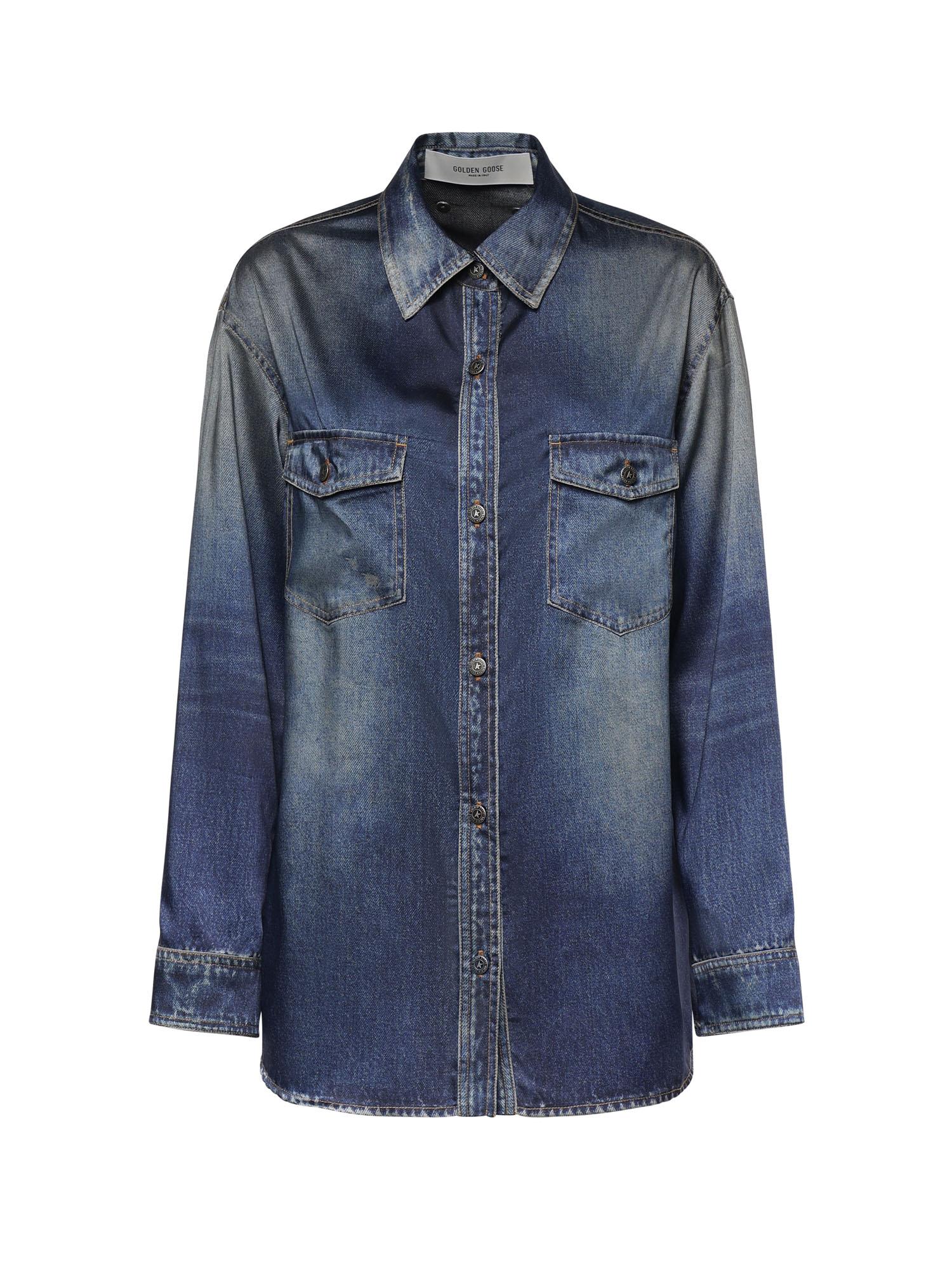 Camicia effetto denim lived-in GWP02525 P00240650100 GOLDEN GOOSE 