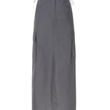 Gonna lunga cargo in cotone DN6105 -GRAFITE OTTOD'AME 