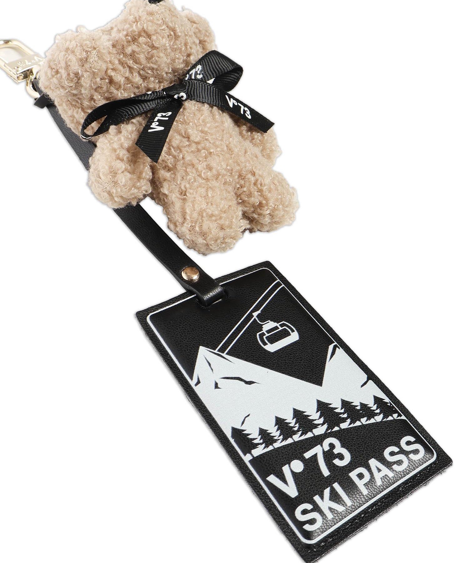 Portachiavi con logo<BR/> 73PC9IX01 DOGINONATURALE/NERO V° 73 