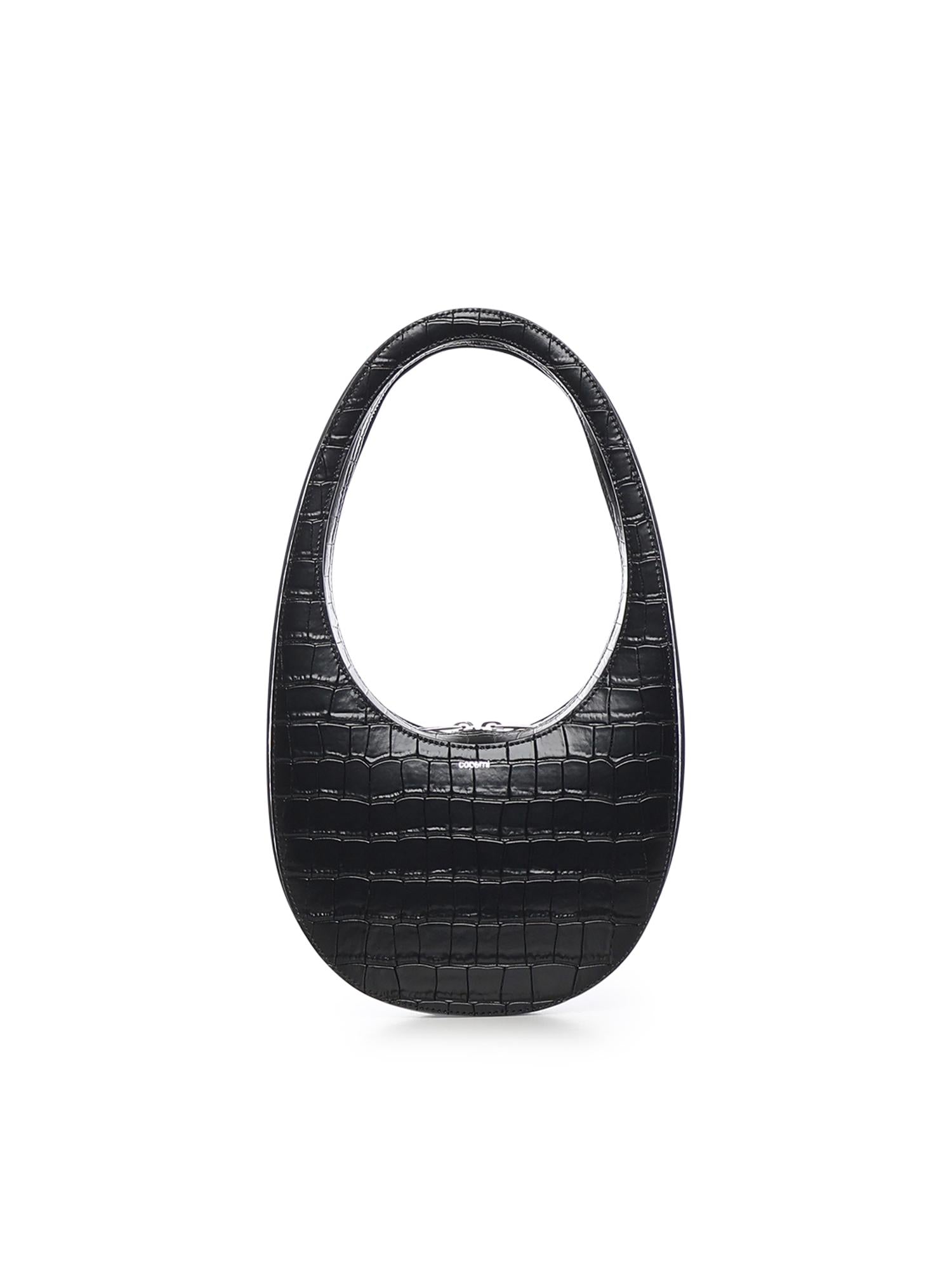 Borsa a spalla Croco Swipe in pelle COPBA01F6075 BLK COPERNI 