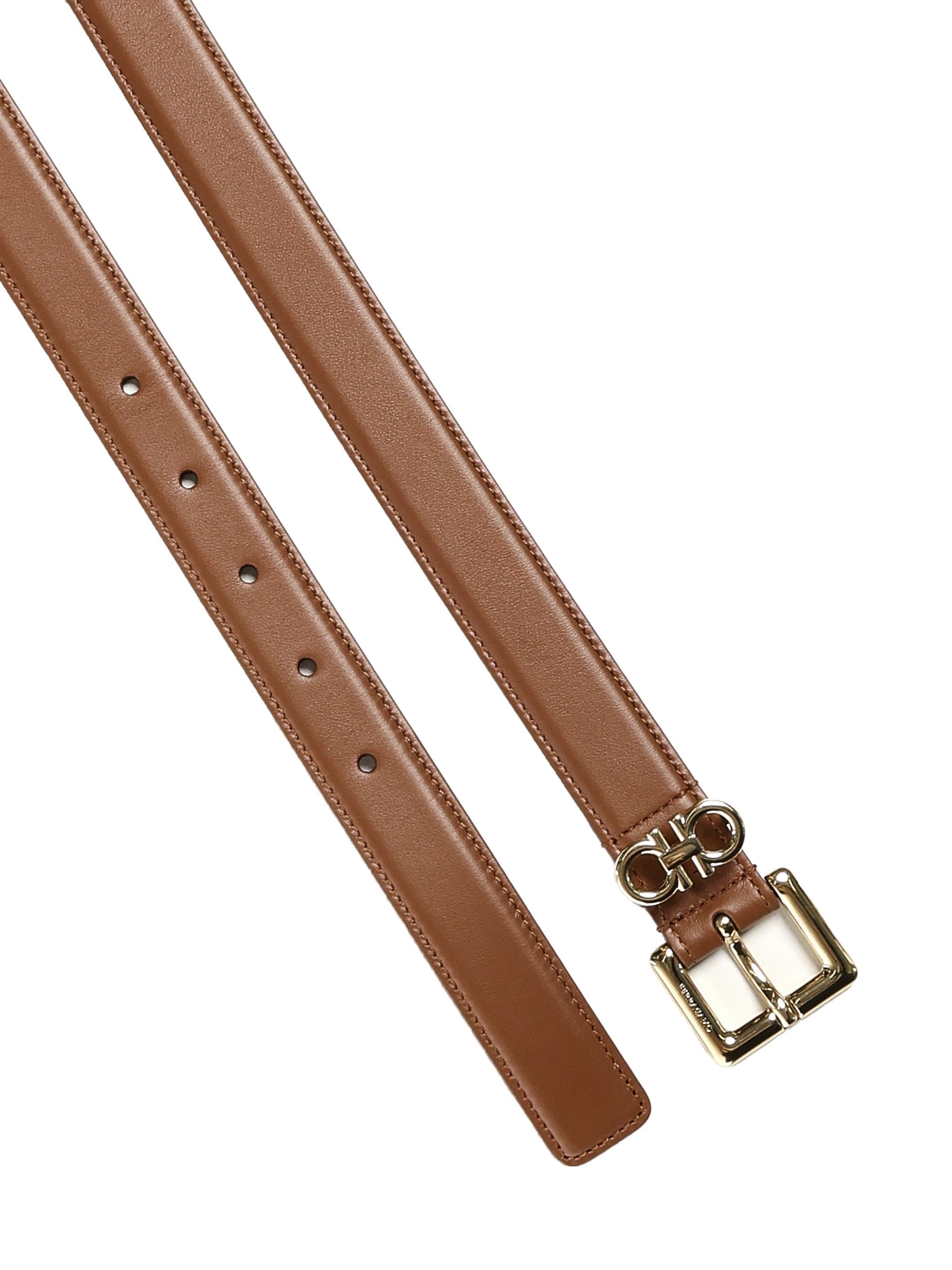 Cintura fissa con doppio Gancini 230346 780417003 FERRAGAMO 