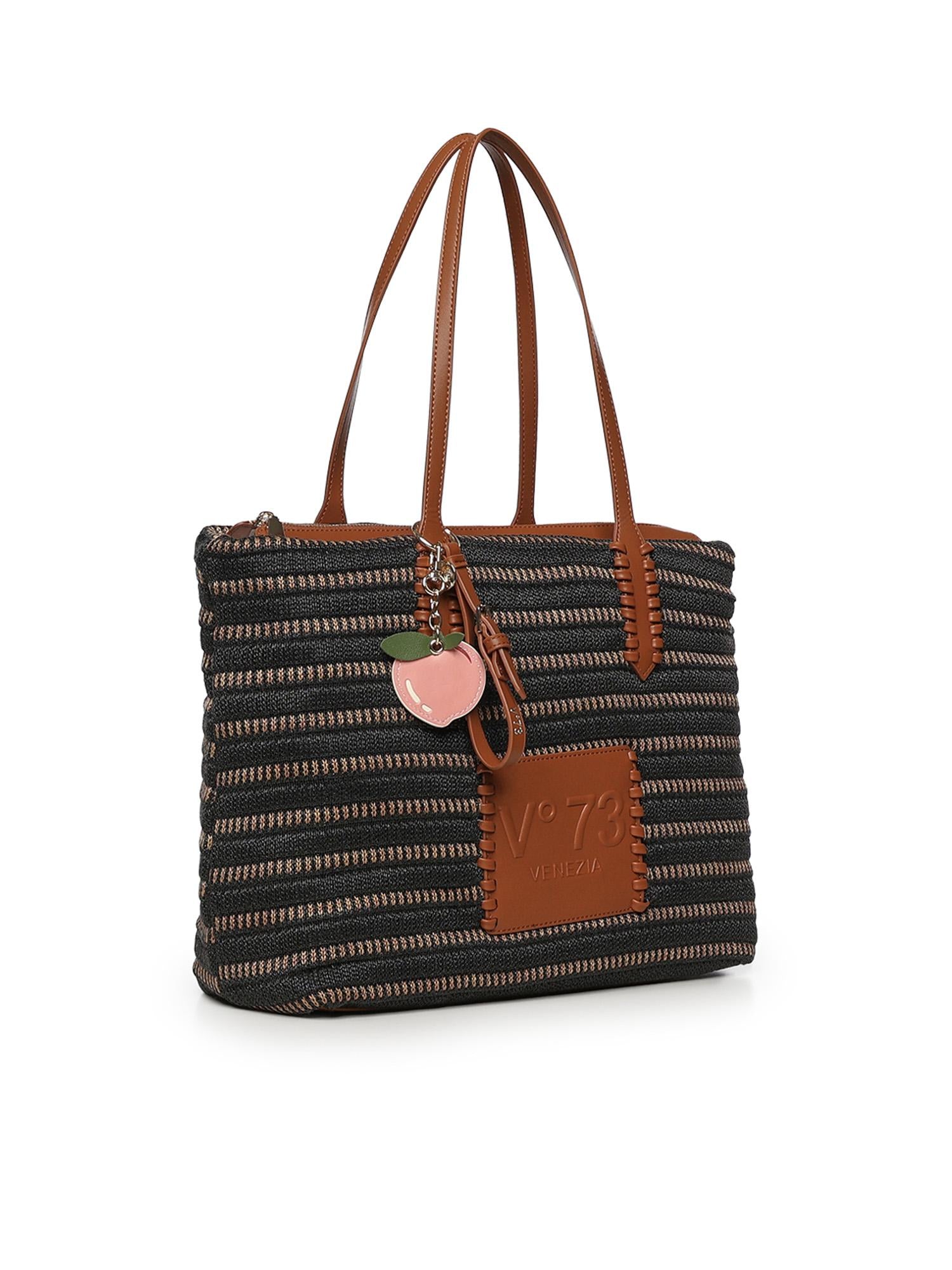 Borsa shopping Cassie con logo 73BS9M801 CASSIENERO/CUOIO V° 73 